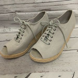 J.Jill Lace Up Peep Toe Wedge Sandals